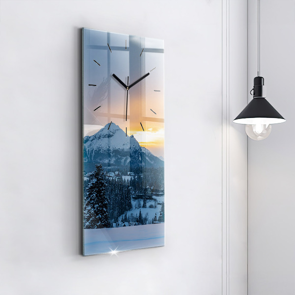 Horloge rectangulaire verticale Paysage de montagne