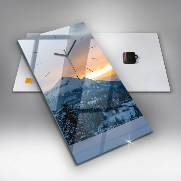 Horloge rectangulaire verticale Paysage de montagne