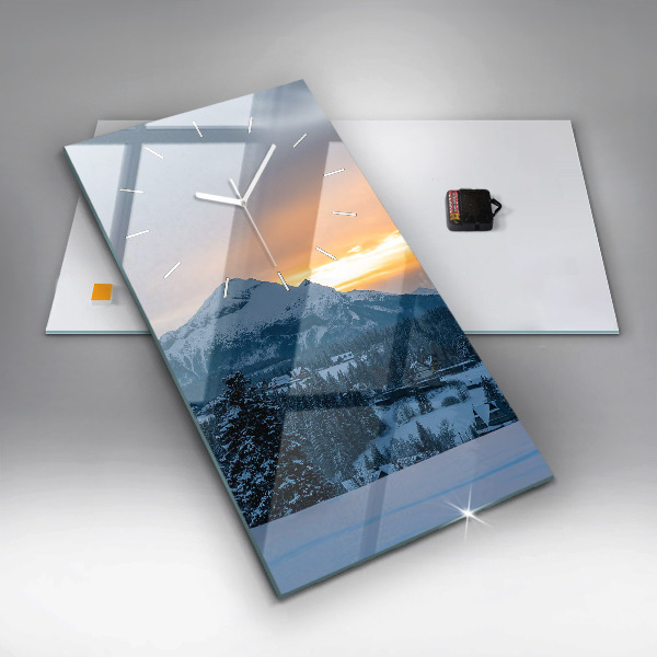Horloge rectangulaire verticale Paysage de montagne