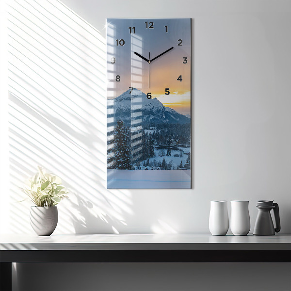 Horloge rectangulaire verticale Paysage de montagne