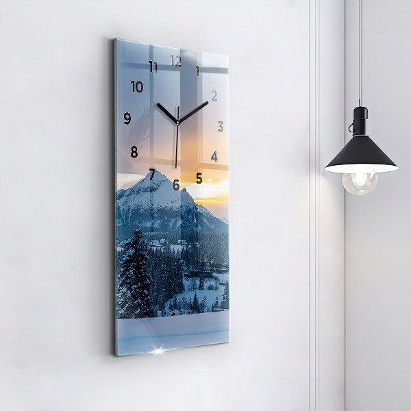 Horloge rectangulaire verticale Paysage de montagne