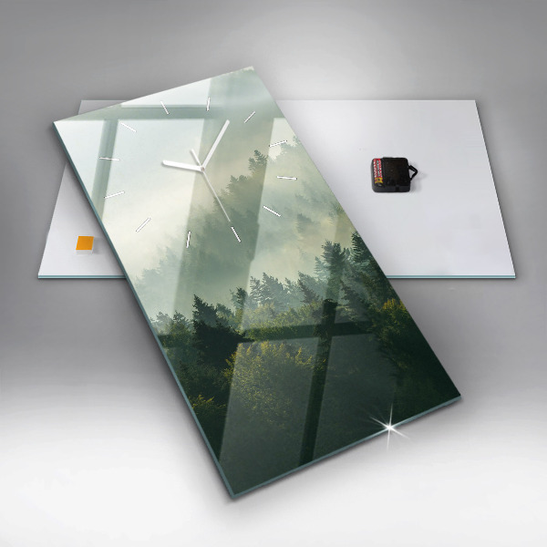 Horloge rectangulaire verticale Lever de soleil sur les Beskides