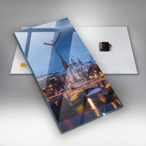 Horloge rectangulaire verticale Panorama de la ville de Plzeň