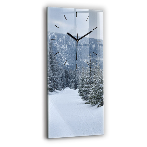Horloge murale verticale Les monts des Géants tchèques en hiver