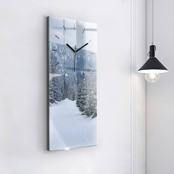 Horloge murale verticale Les monts des Géants tchèques en hiver