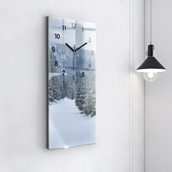 Horloge murale verticale Les monts des Géants tchèques en hiver