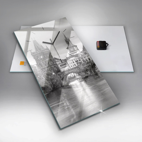 Horloge rectangulaire verticale Pont Charles à Prague