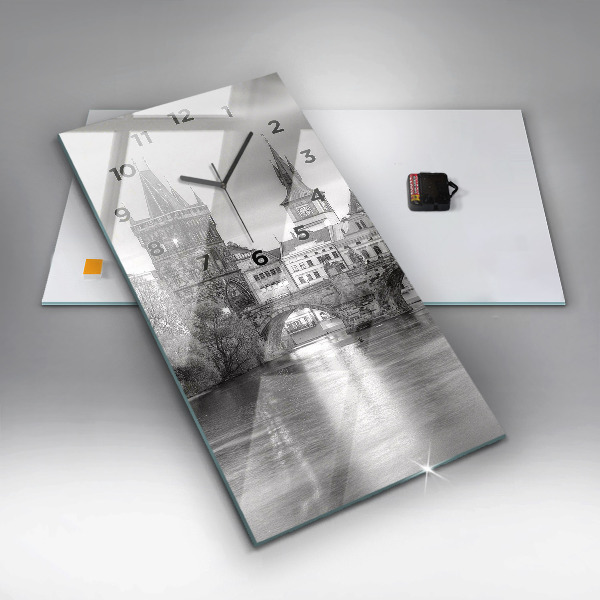 Horloge rectangulaire verticale Pont Charles à Prague