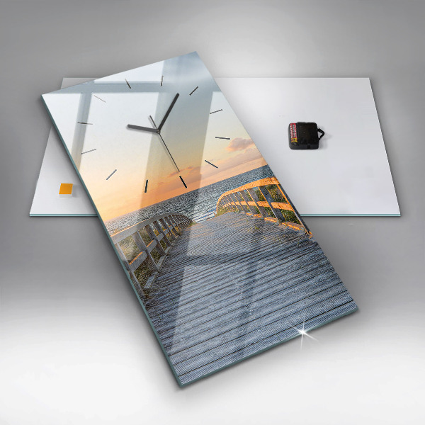 Horloge rectangulaire verticale Vacances à la plage