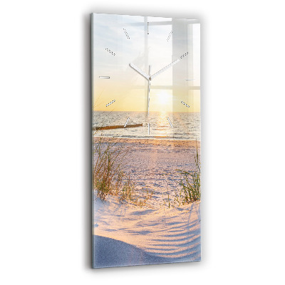 Horloge rectangulaire verticale Coucher de soleil sur la mer