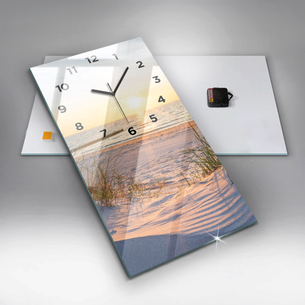 Horloge rectangulaire verticale Coucher de soleil sur la mer