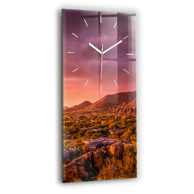Horloge murale verticale Coucher de soleil au nord de Scottsdale