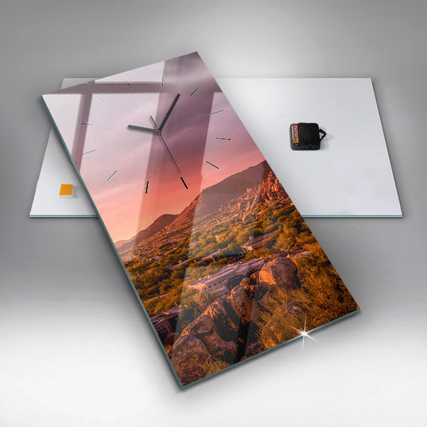 Horloge murale verticale Coucher de soleil au nord de Scottsdale