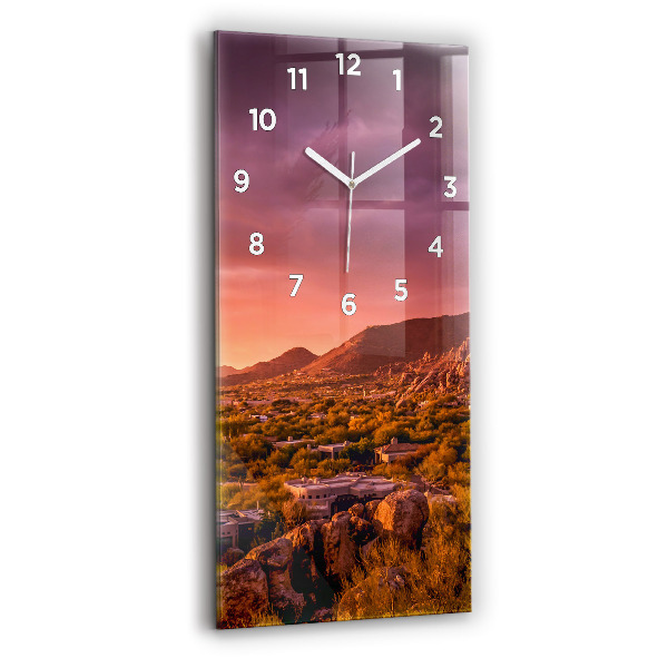 Horloge murale verticale Coucher de soleil au nord de Scottsdale