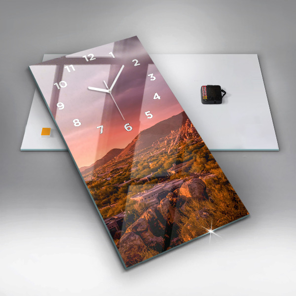 Horloge murale verticale Coucher de soleil au nord de Scottsdale