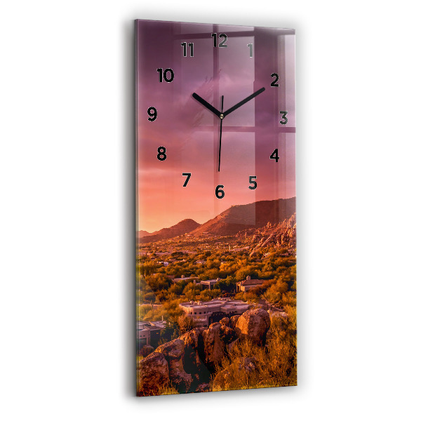 Horloge murale verticale Coucher de soleil au nord de Scottsdale