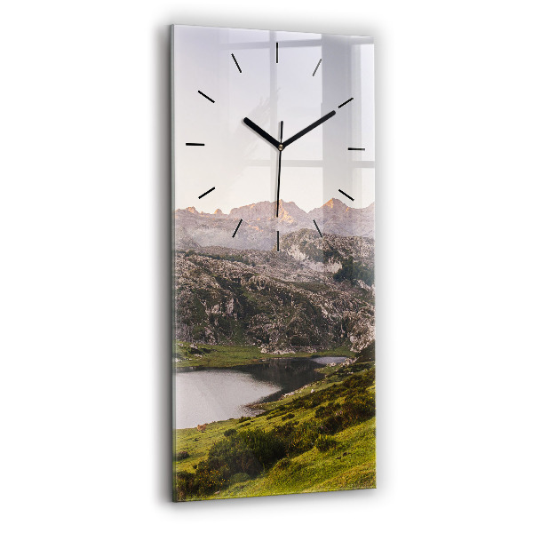 Horloge rectangulaire verticale Lac et montagnes des Pyrénées
