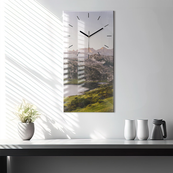 Horloge rectangulaire verticale Lac et montagnes des Pyrénées