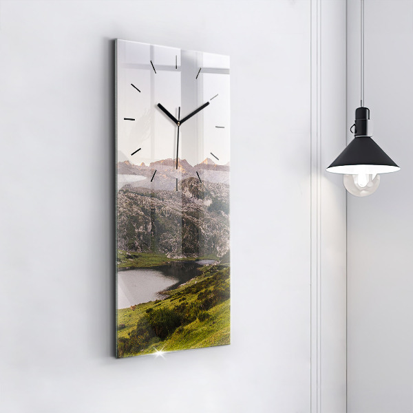 Horloge rectangulaire verticale Lac et montagnes des Pyrénées