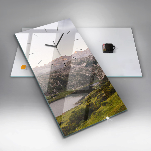 Horloge rectangulaire verticale Lac et montagnes des Pyrénées