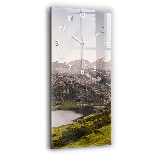 Horloge rectangulaire verticale Lac et montagnes des Pyrénées