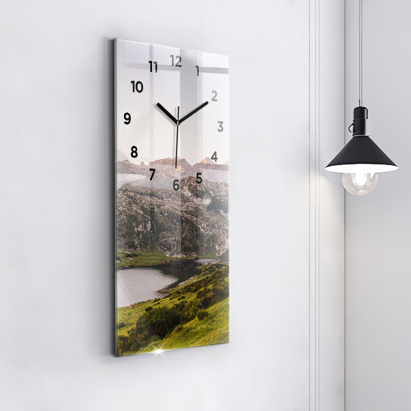 Horloge rectangulaire verticale Lac et montagnes des Pyrénées