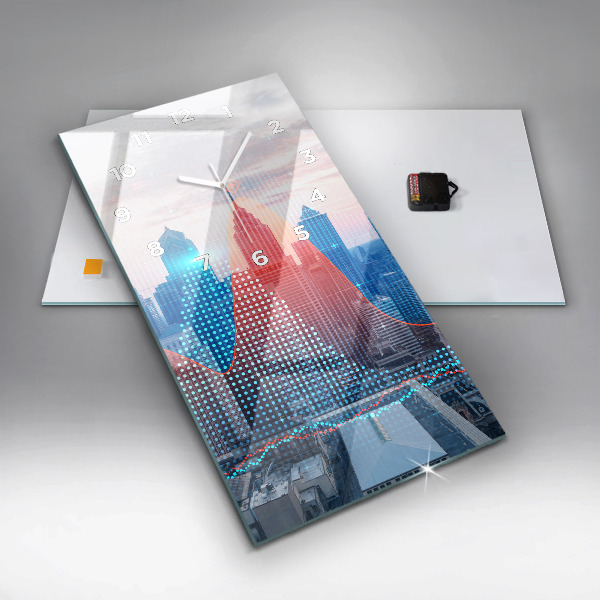 Horloge murale verticale Gratte-ciels à Philadelphie