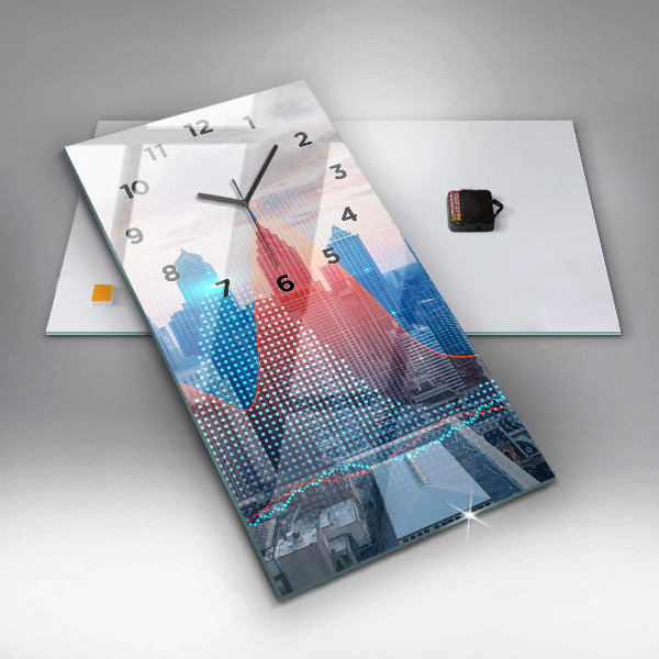 Horloge murale verticale Gratte-ciels à Philadelphie