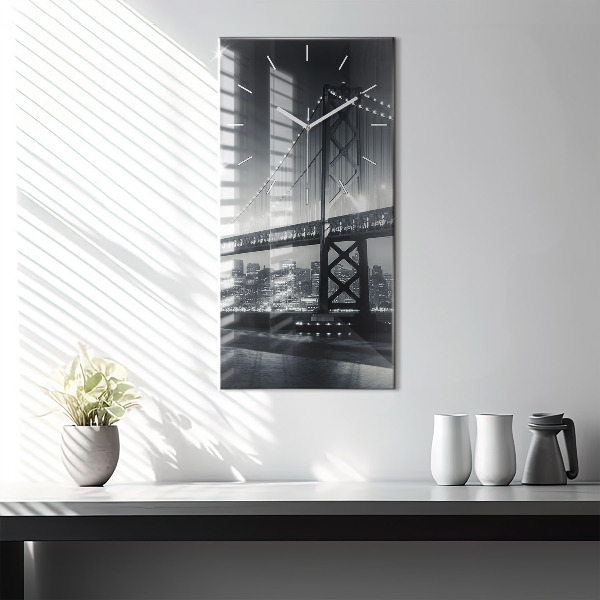 Horloge rectangulaire verticale Pont de San Francisco la nuit