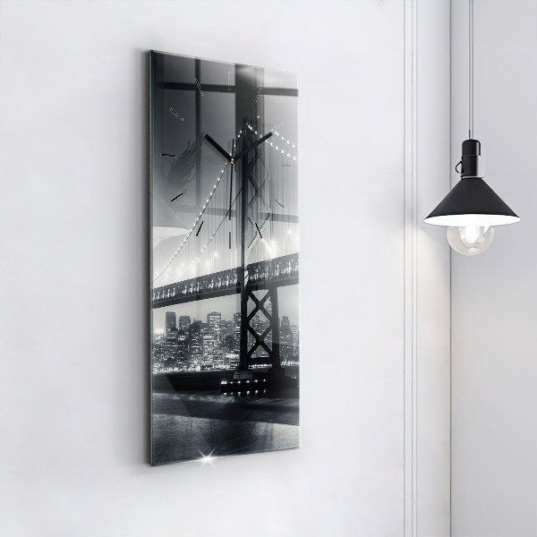 Horloge rectangulaire verticale Pont de San Francisco la nuit