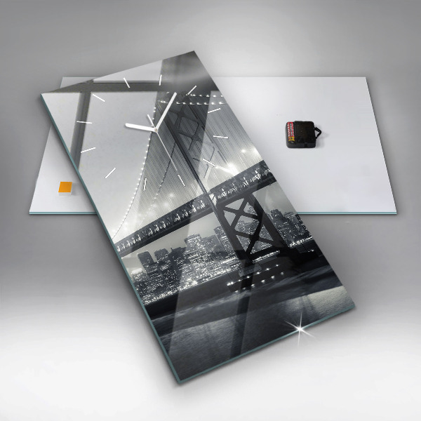 Horloge rectangulaire verticale Pont de San Francisco la nuit