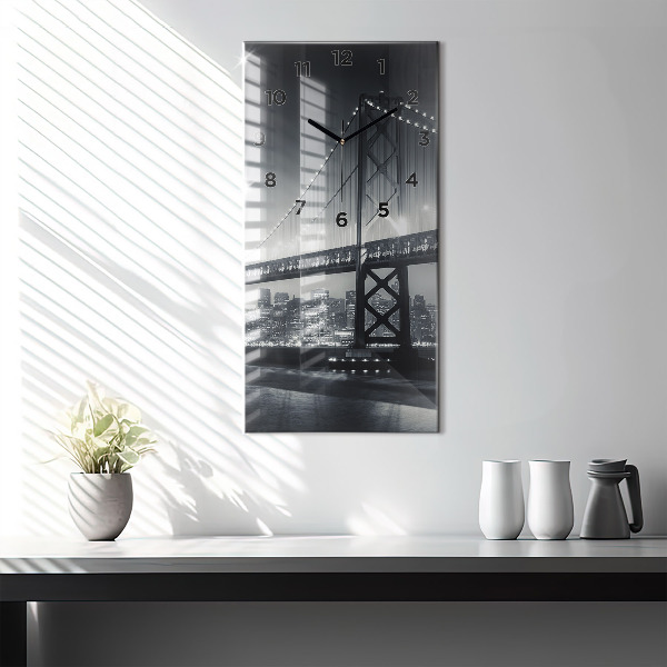 Horloge rectangulaire verticale Pont de San Francisco la nuit