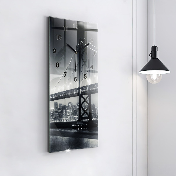 Horloge rectangulaire verticale Pont de San Francisco la nuit