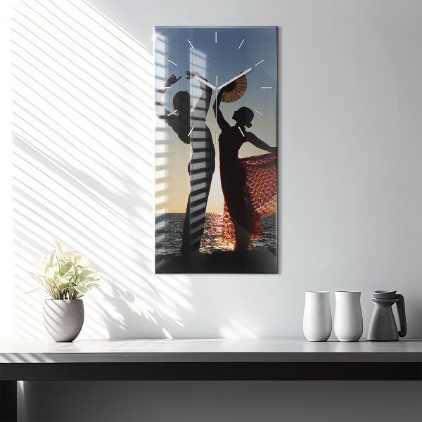 Horloge rectangulaire verticale Danse espagnole en mer