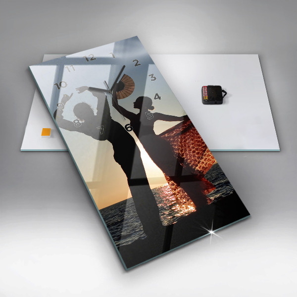 Horloge rectangulaire verticale Danse espagnole en mer