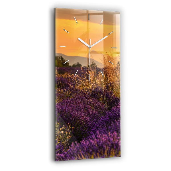 Horloge rectangulaire verticale Prairie de lavande France