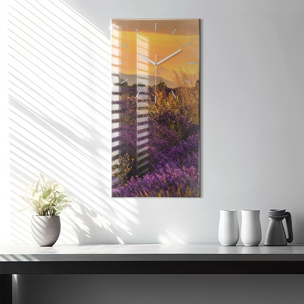 Horloge rectangulaire verticale Prairie de lavande France