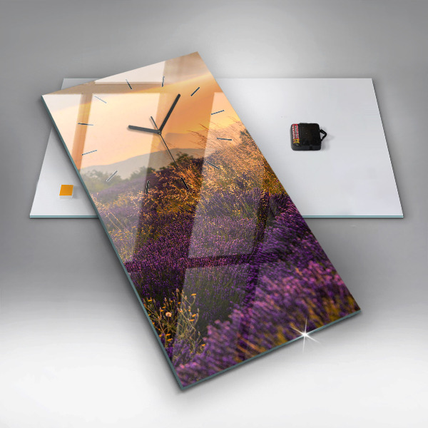 Horloge rectangulaire verticale Prairie de lavande France