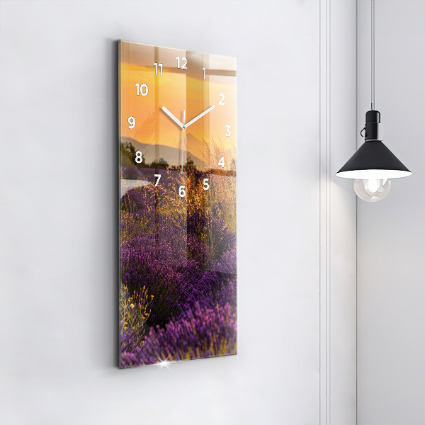 Horloge rectangulaire verticale Prairie de lavande France