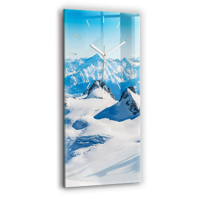 Horloge rectangulaire verticale Skieur dans les Alpes