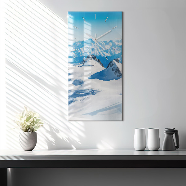 Horloge rectangulaire verticale Skieur dans les Alpes