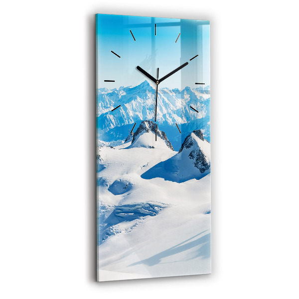 Horloge rectangulaire verticale Skieur dans les Alpes