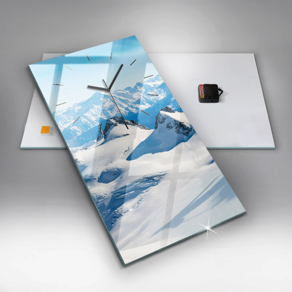 Horloge rectangulaire verticale Skieur dans les Alpes