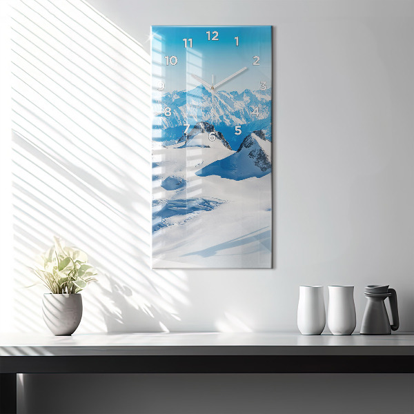 Horloge rectangulaire verticale Skieur dans les Alpes