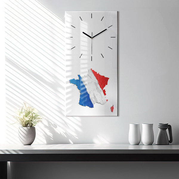 Horloge rectangulaire verticale Drapeau de la France