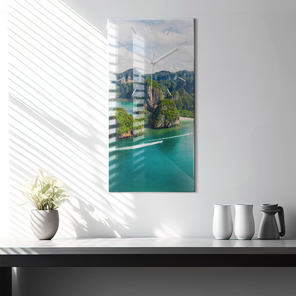 Horloge murale verticale Île en Thaïlande