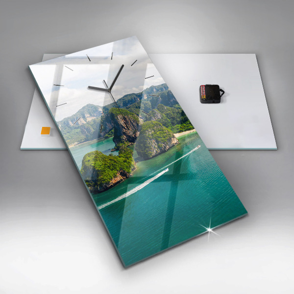 Horloge murale verticale Île en Thaïlande