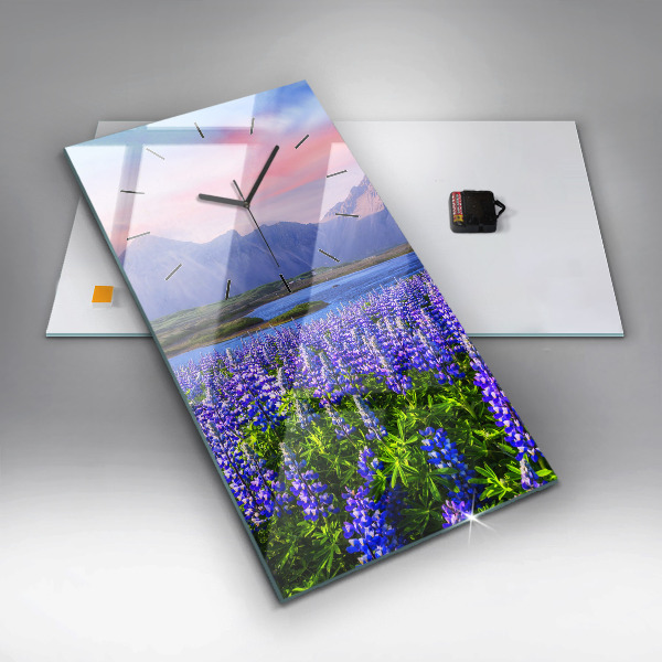 Horloge rectangulaire verticale Vue sur la montagne Islande