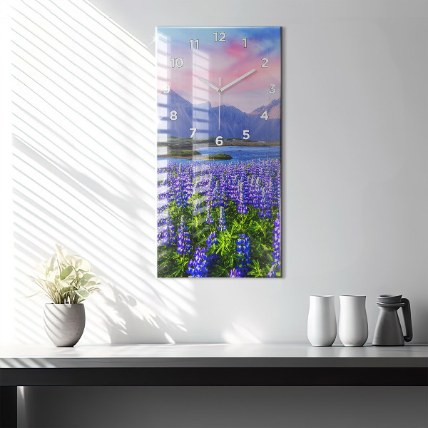 Horloge rectangulaire verticale Vue sur la montagne Islande