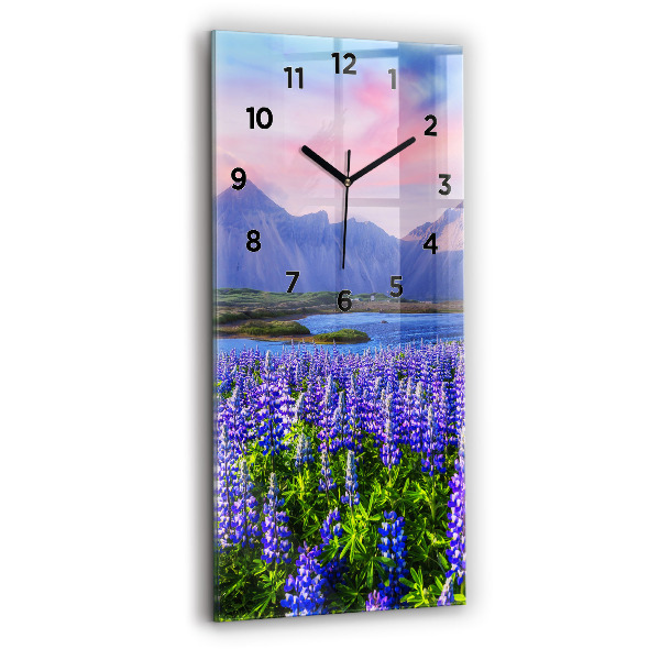Horloge rectangulaire verticale Vue sur la montagne Islande